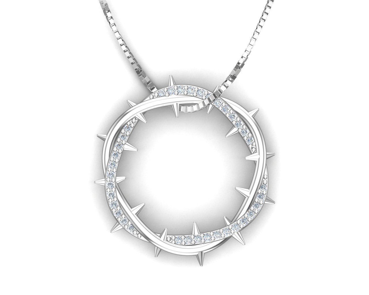 Crown Of Thorns Pendant                 3D print model_30