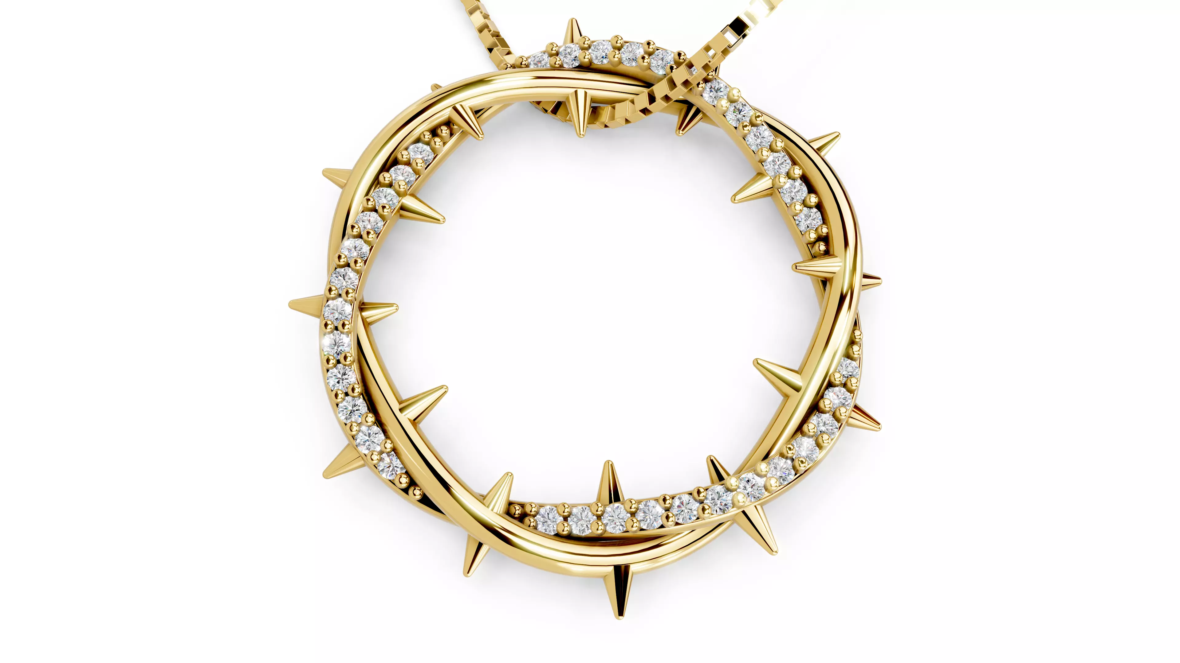 Crown Of Thorns Pendant                 3D print model_18