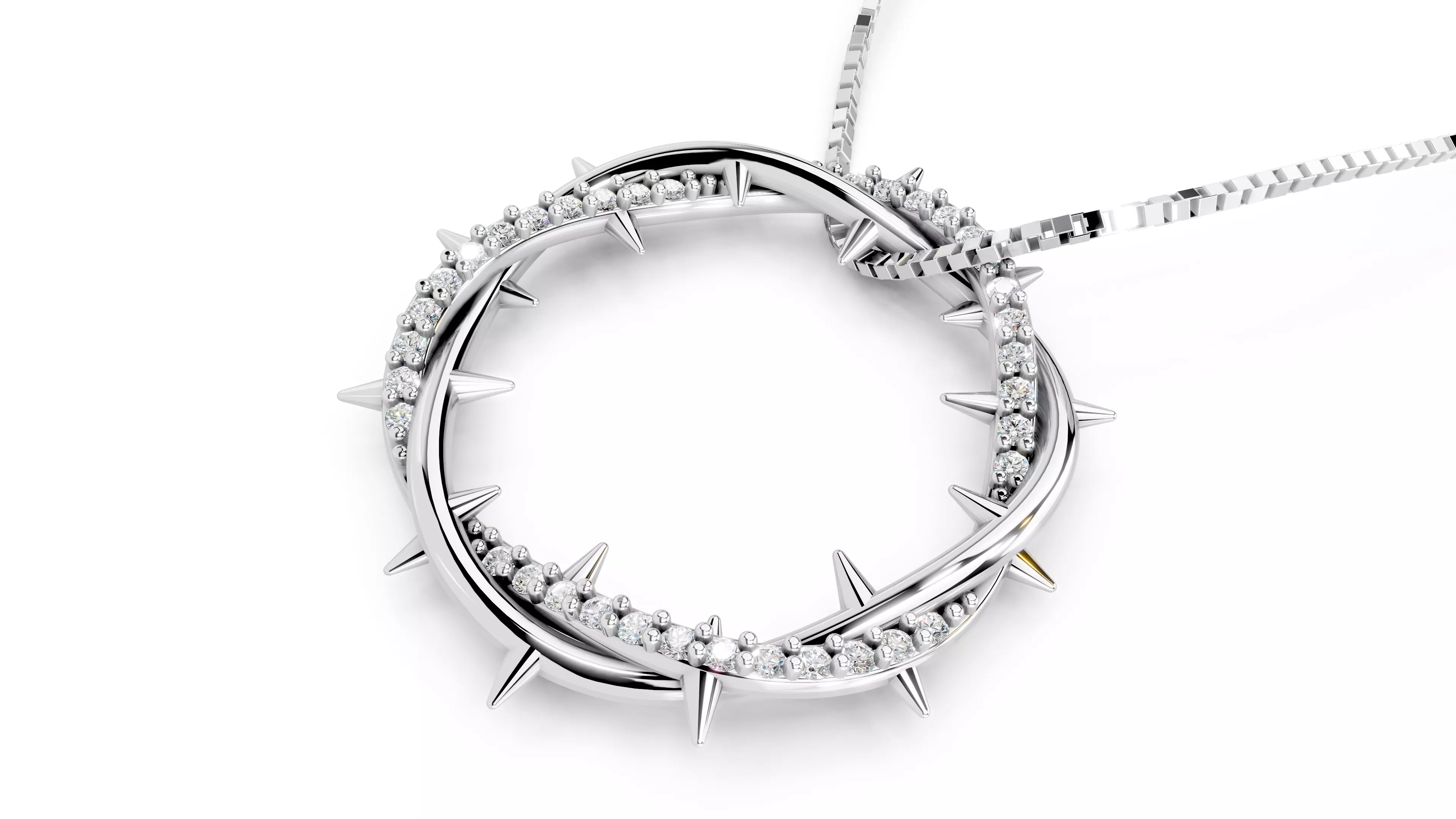 Crown Of Thorns Pendant                 3D print model_1