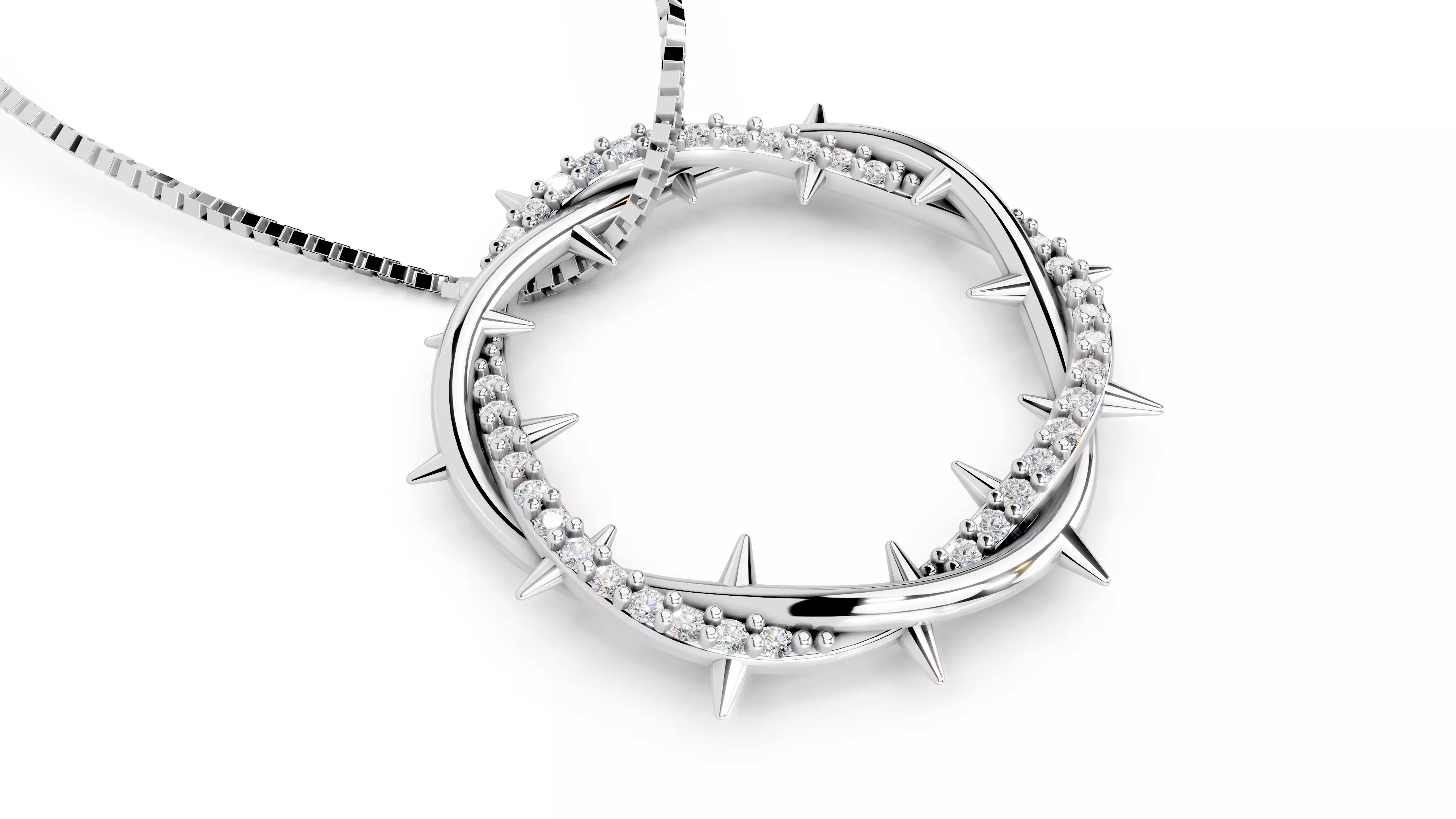 Crown Of Thorns Pendant                 3D print model_7