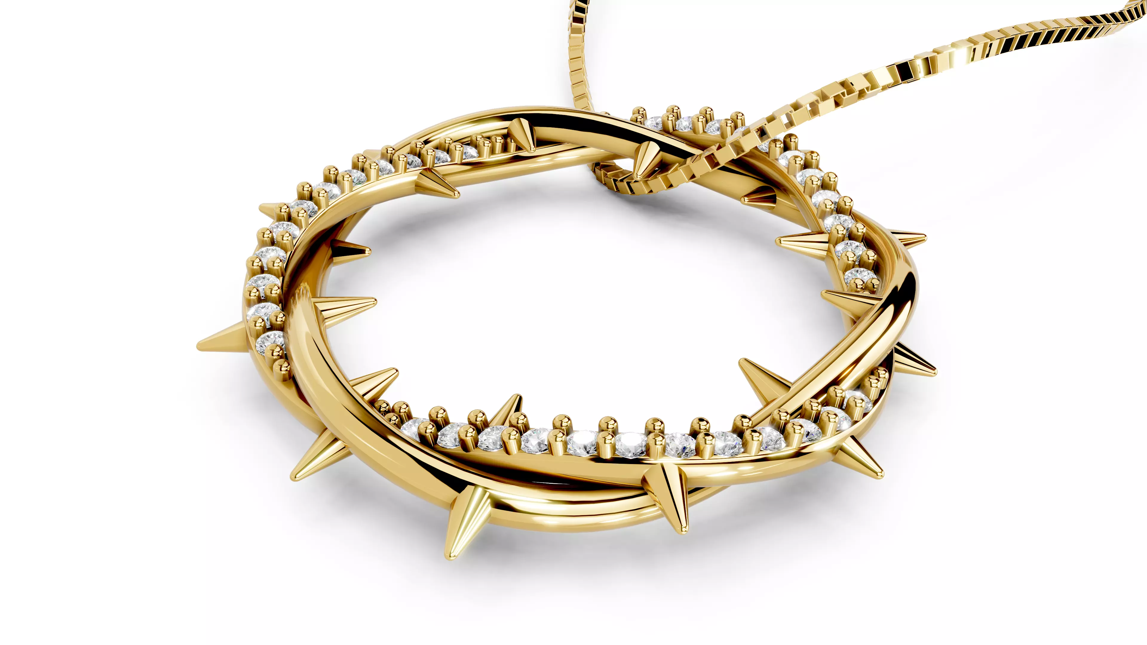 Crown Of Thorns Pendant                 3D print model_12