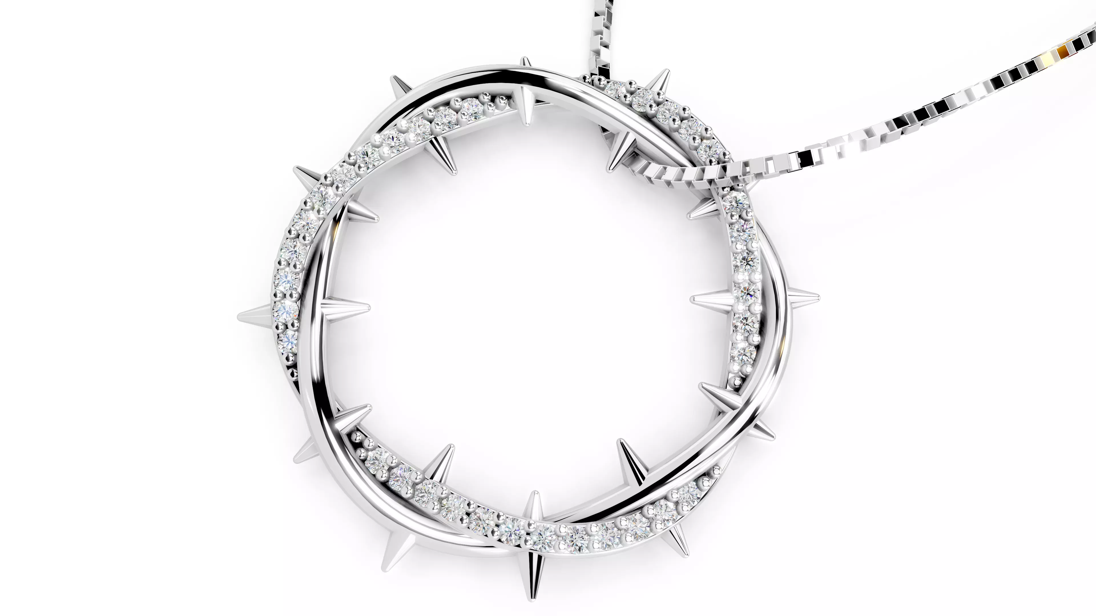Crown Of Thorns Pendant                 3D print model_24