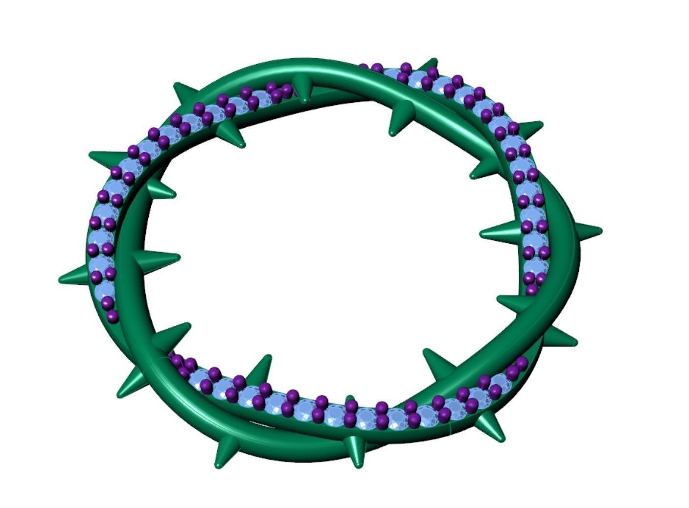 Crown Of Thorns Pendant                 3D print model_5