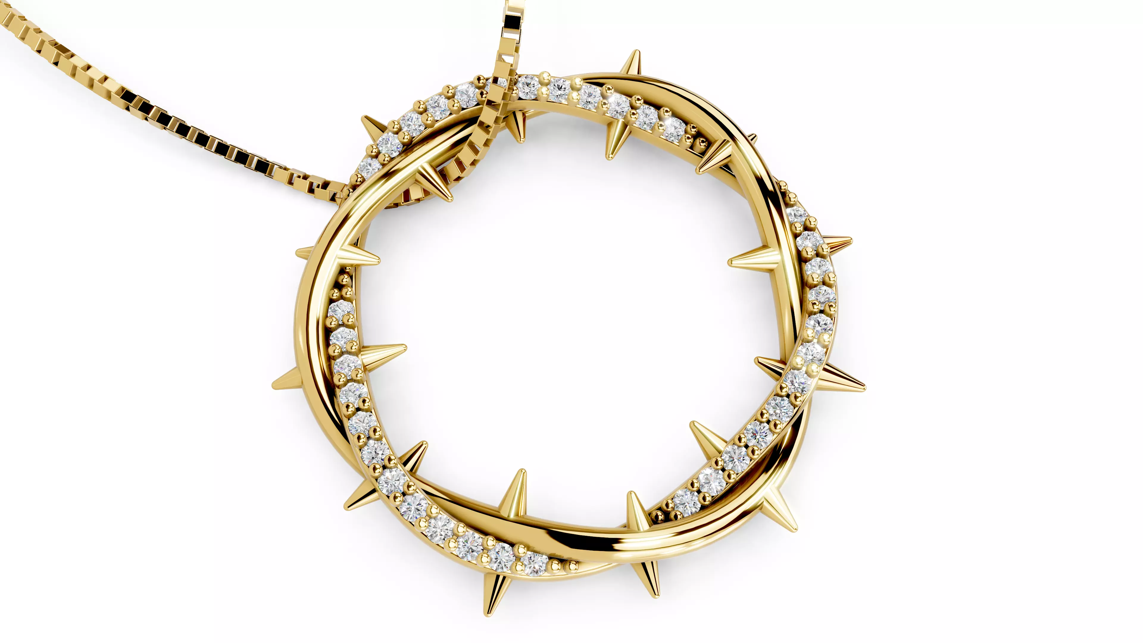 Crown Of Thorns Pendant                 3D print model_21