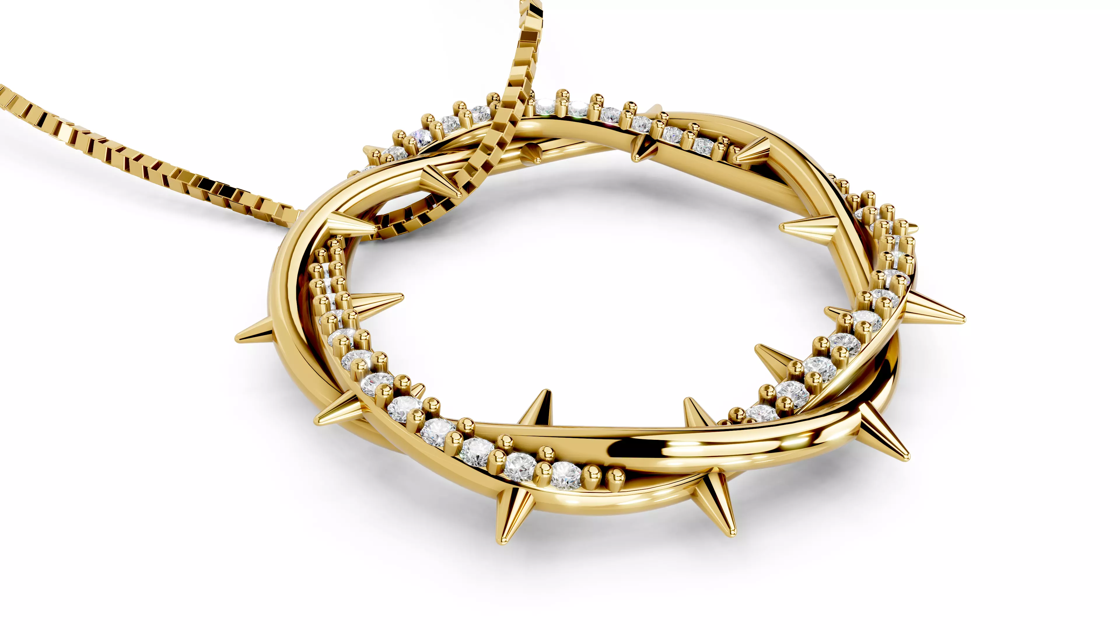 Crown Of Thorns Pendant                 3D print model_9