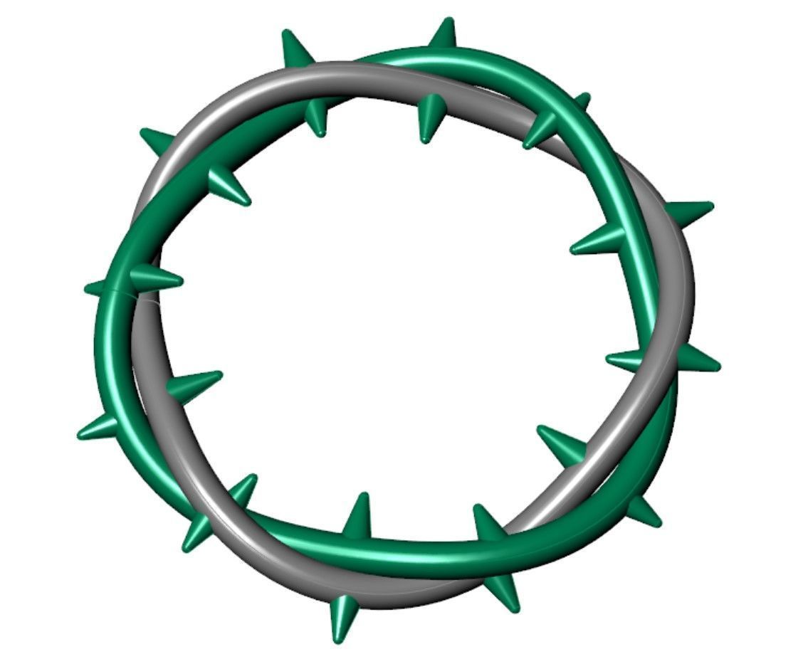 Crown Of Thorns Pendant                 3D print model_11