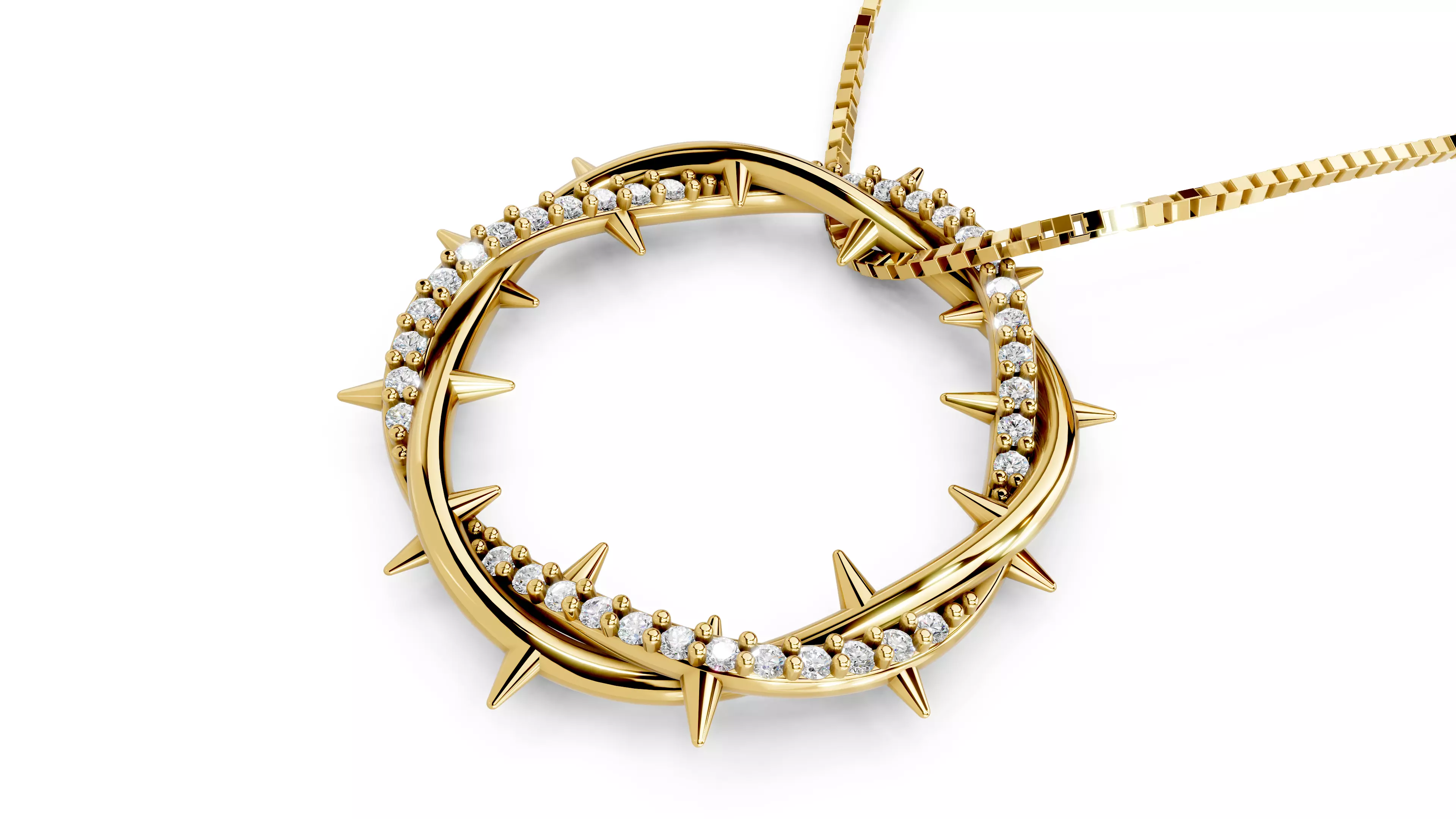 Crown Of Thorns Pendant                 3D print model_0