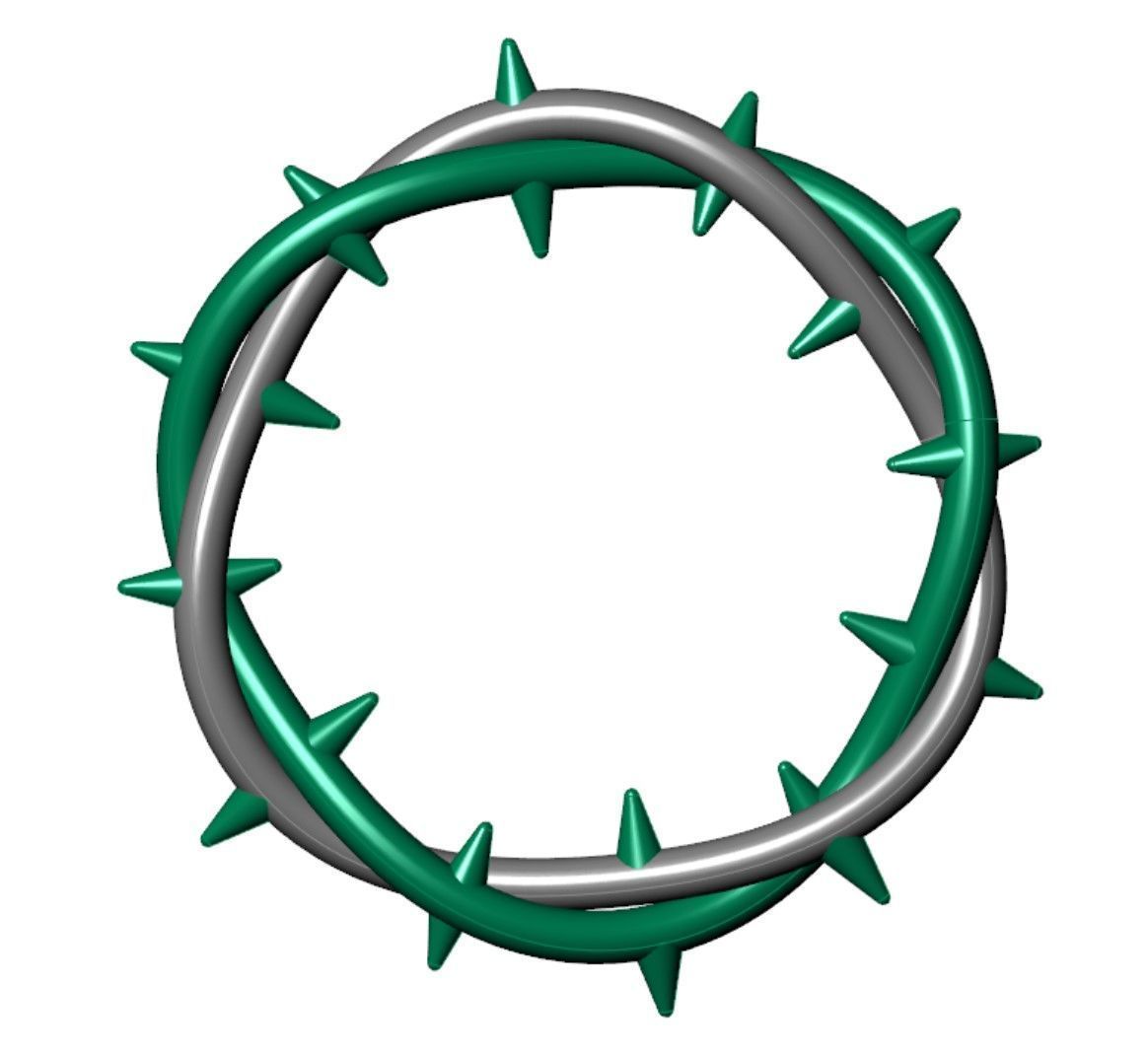 Crown Of Thorns Pendant                 3D print model_8