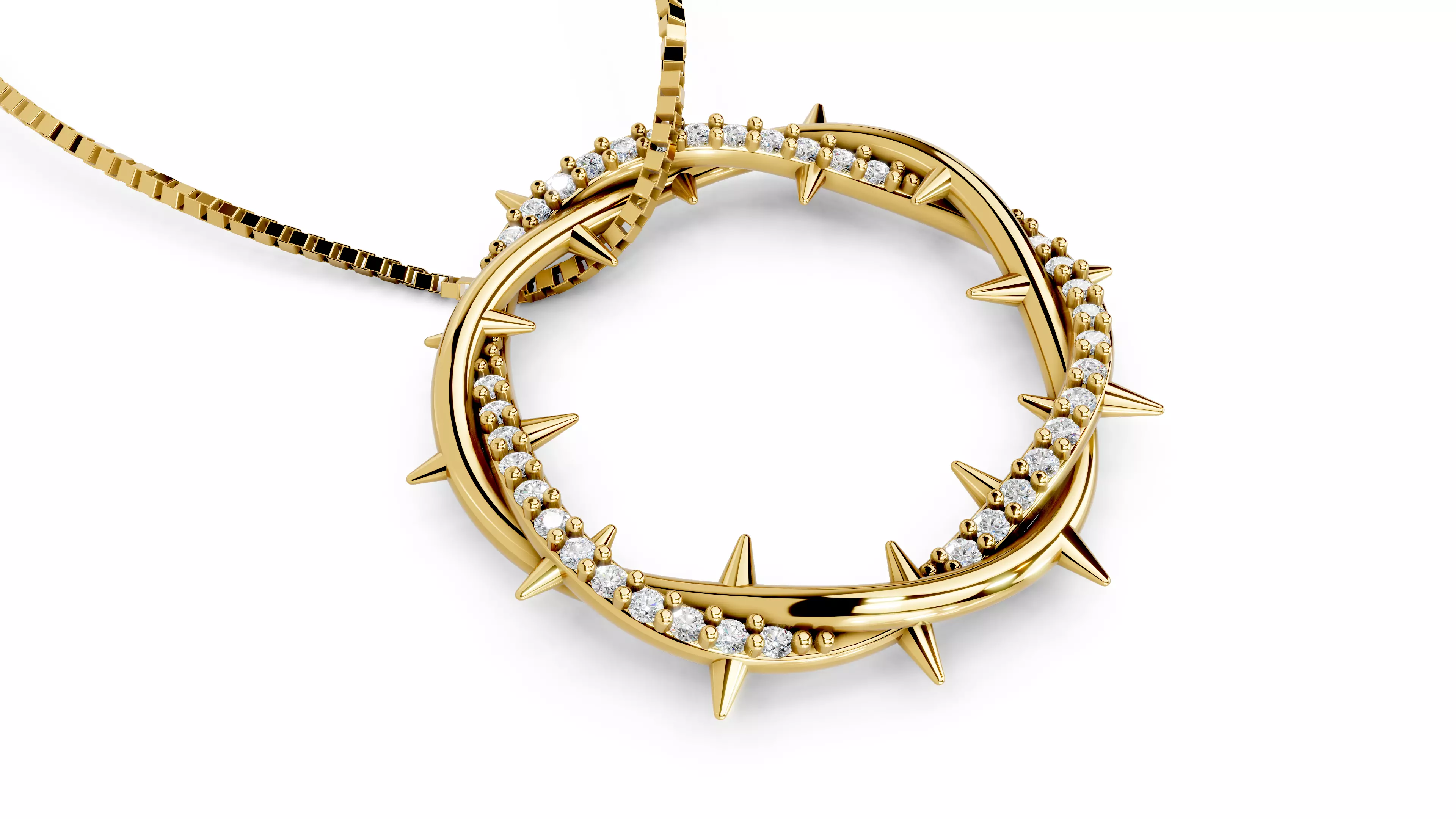 Crown Of Thorns Pendant                 3D print model_6