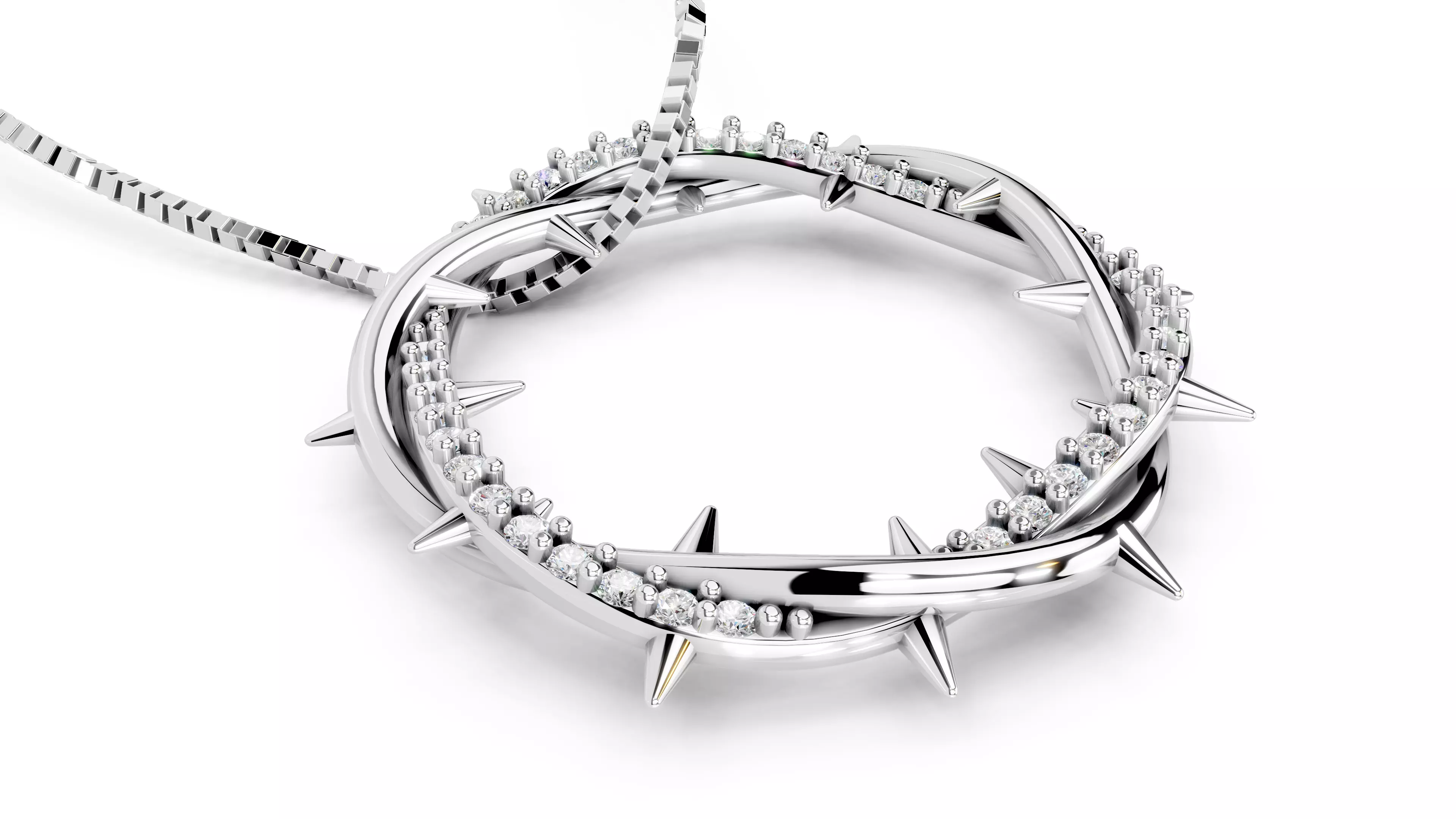 Crown Of Thorns Pendant                 3D print model_10