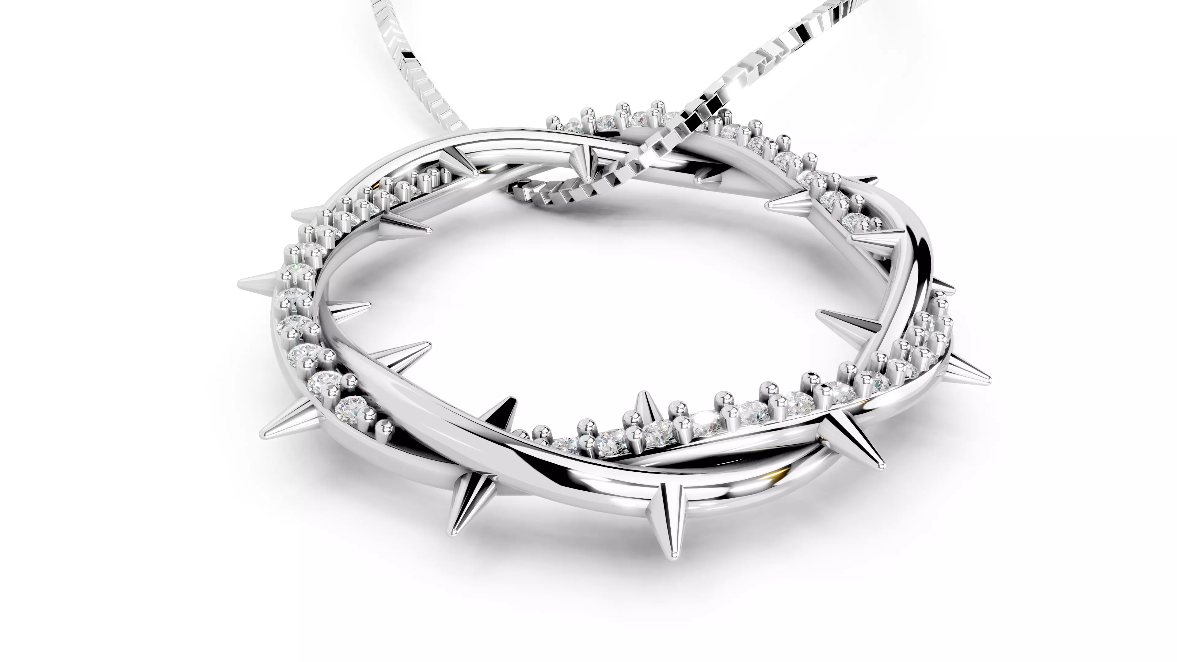 Crown Of Thorns Pendant                 3D print model_16