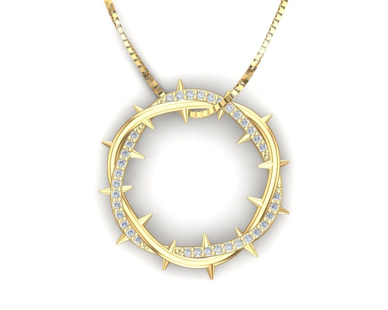 Crown Of Thorns Pendant                 3D print model_29