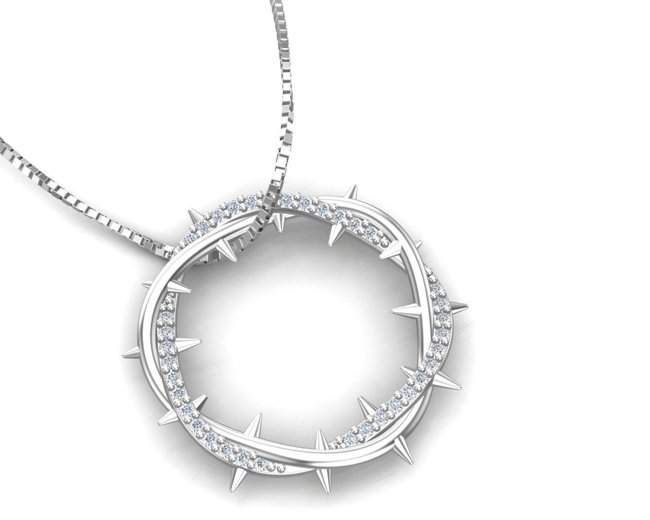 Crown Of Thorns Pendant                 3D print model_28