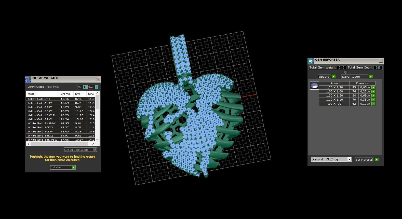 Skull Heart 3D with stones 3D print model_11