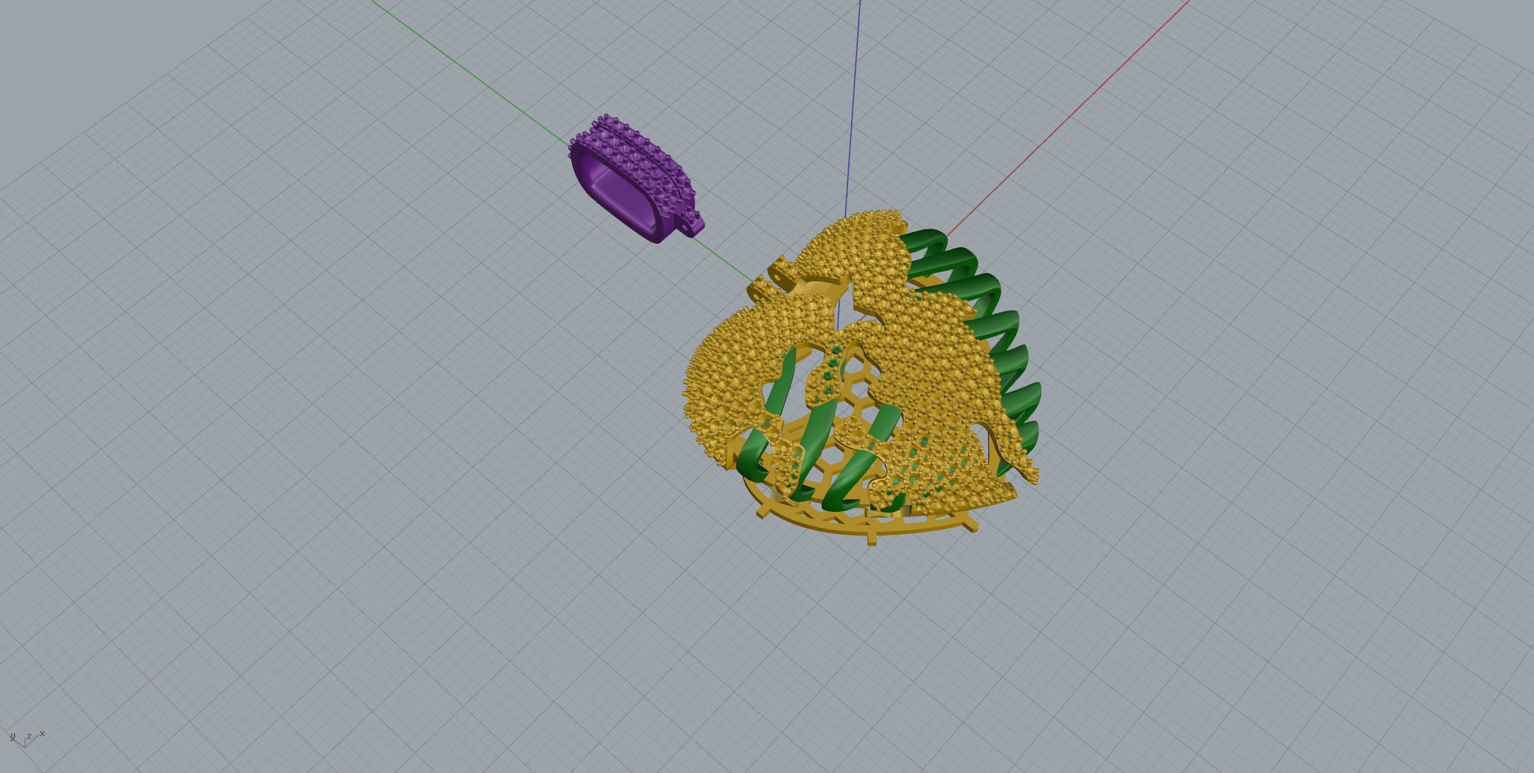 Skull Heart 3D with stones 3D print model_8