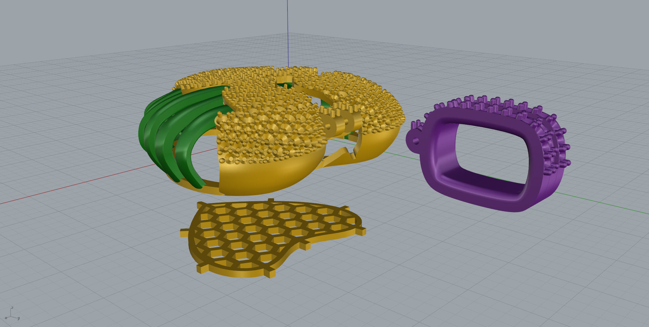 Skull Heart 3D with stones 3D print model_10