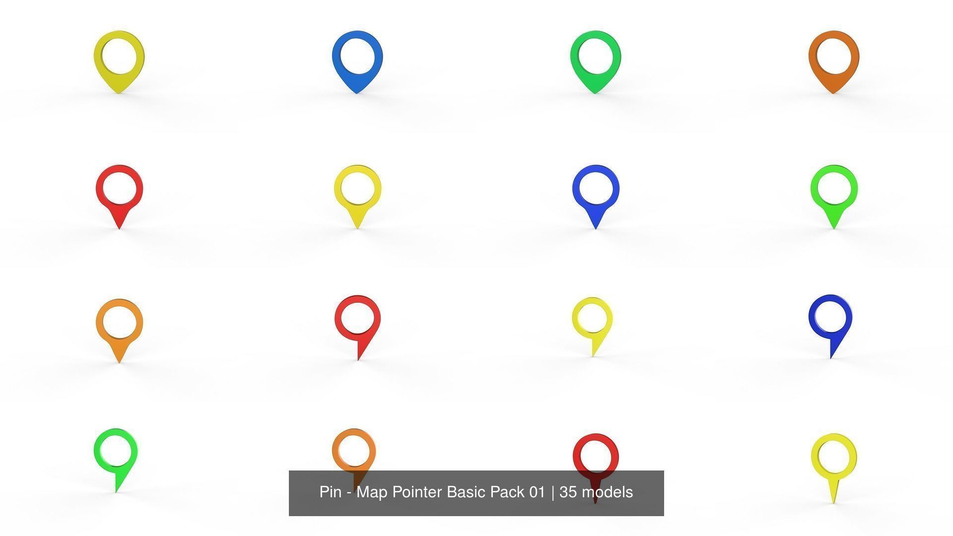 Pin - Map Pointer Basic Pack 01 3D Model Collection_3