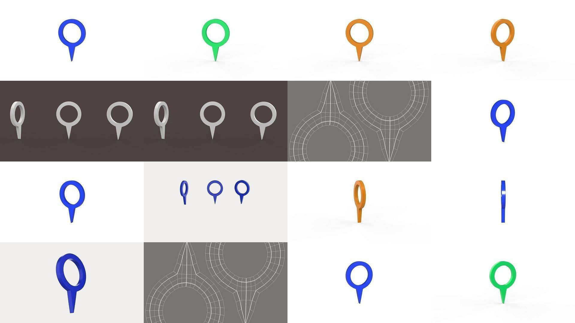 Pin - Map Pointer Basic Pack 01 3D Model Collection_5