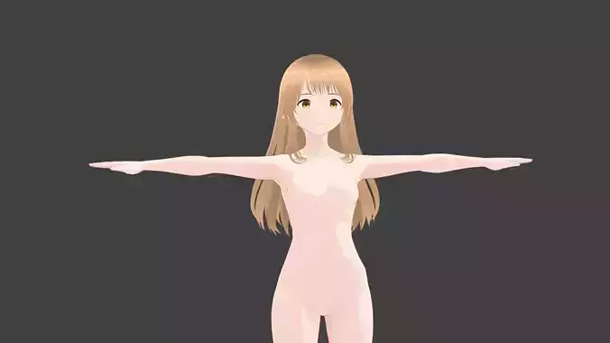 T pose rigged model - Mahiru Shiina anime girl 3D model