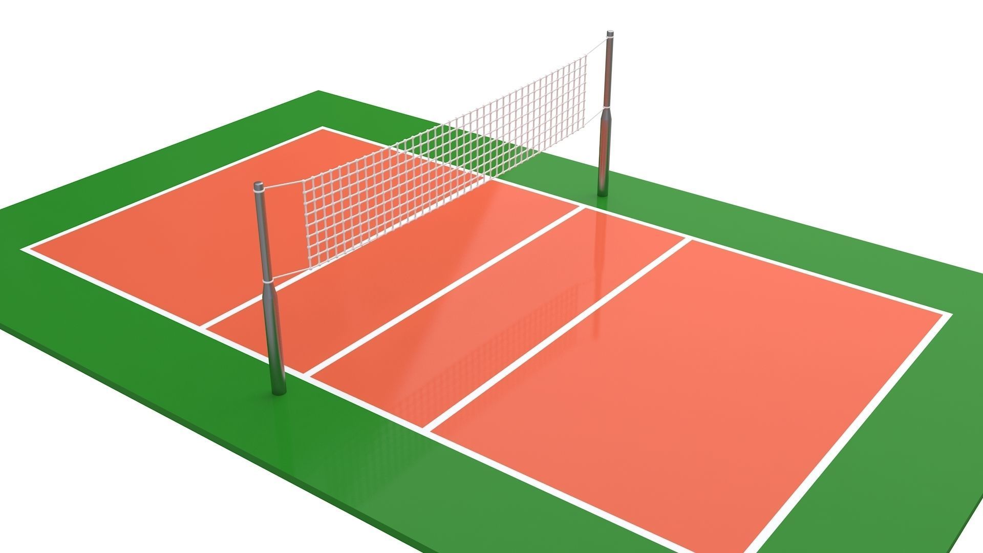 Volleyball Court 03 3D model_3