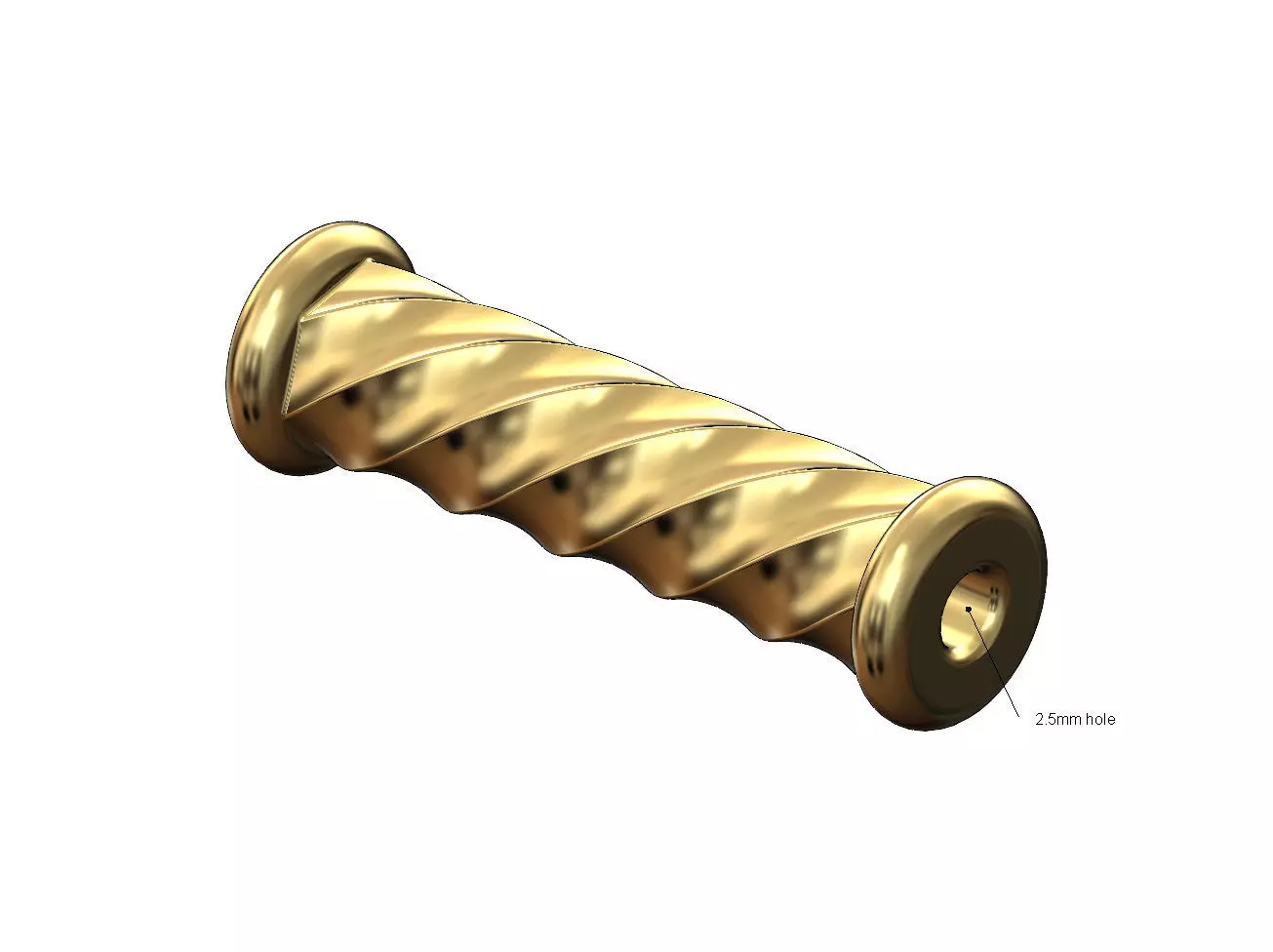 Twisted hexagonal wire bead charm and bracelet spacer 3D print model