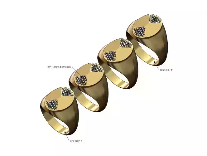 Diamond facets oval dome ring US sizes 8to11