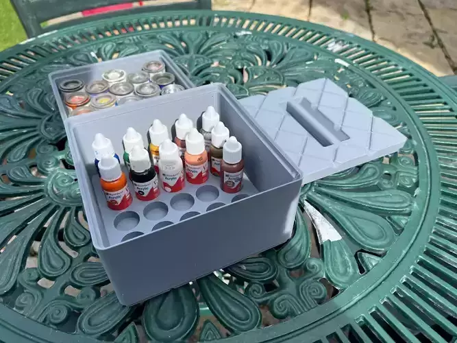 Stackable Humbrol Paint 14ml Acrylic Dropper Storage Boxes 3D print model