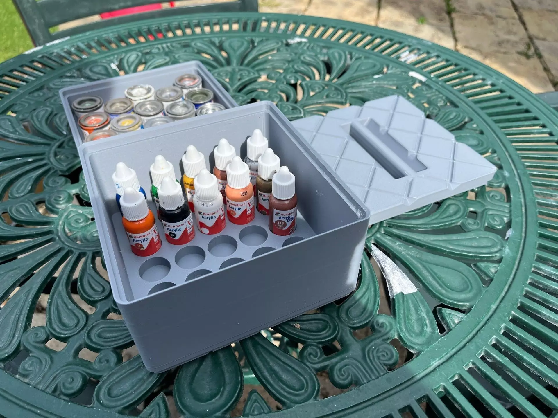 Stackable Humbrol Paint 14ml Acrylic Dropper Storage Boxes 3D print model_0