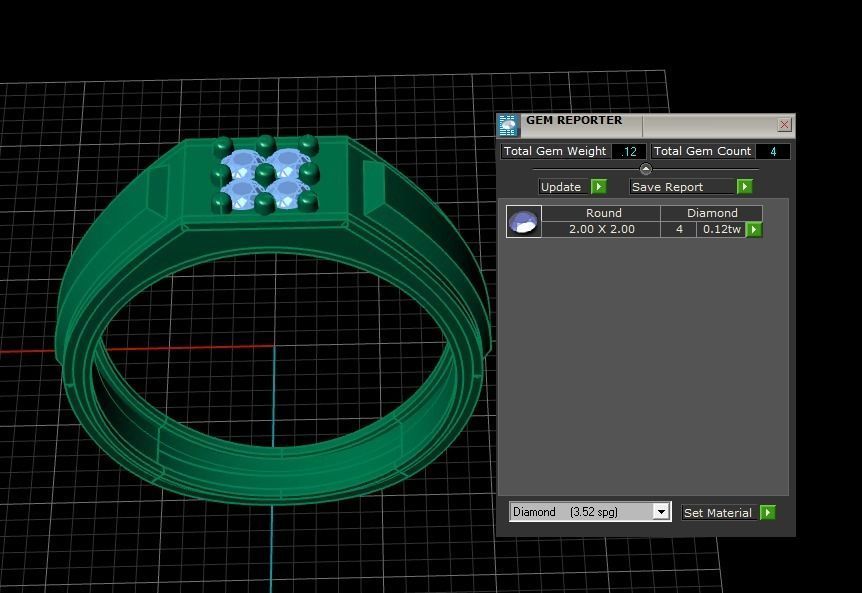 Men Fashion Diamond Ring 3d Printable Model 3D print model_3