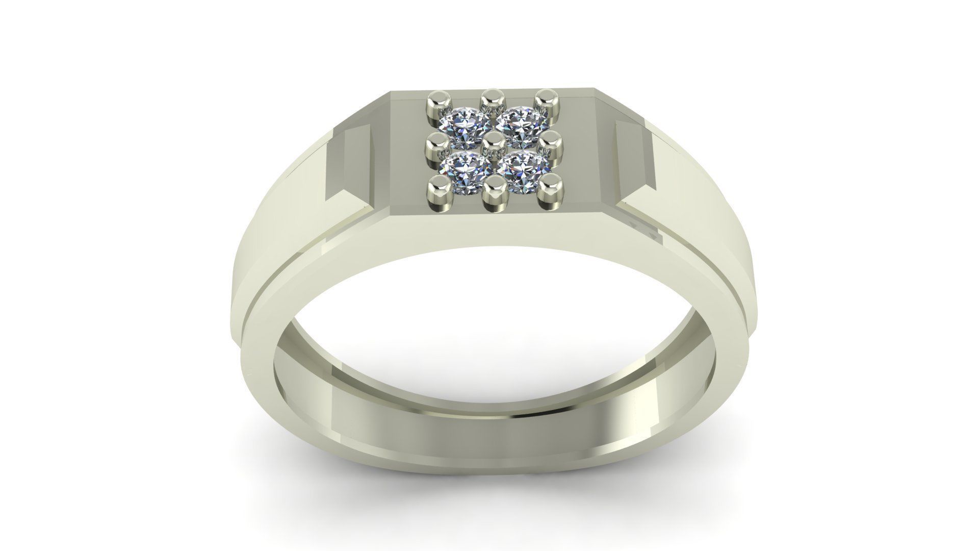 Men Fashion Diamond Ring 3d Printable Model 3D print model_1