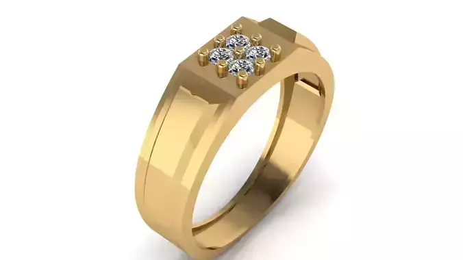 Men Fashion Diamond Ring 3d Printable Model 3D print model