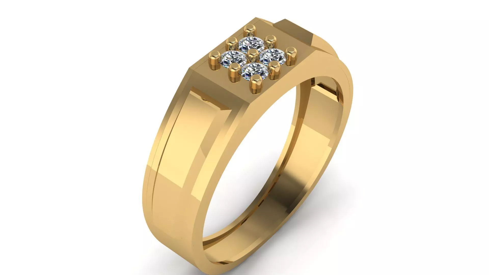 Men Fashion Diamond Ring 3d Printable Model 3D print model_0