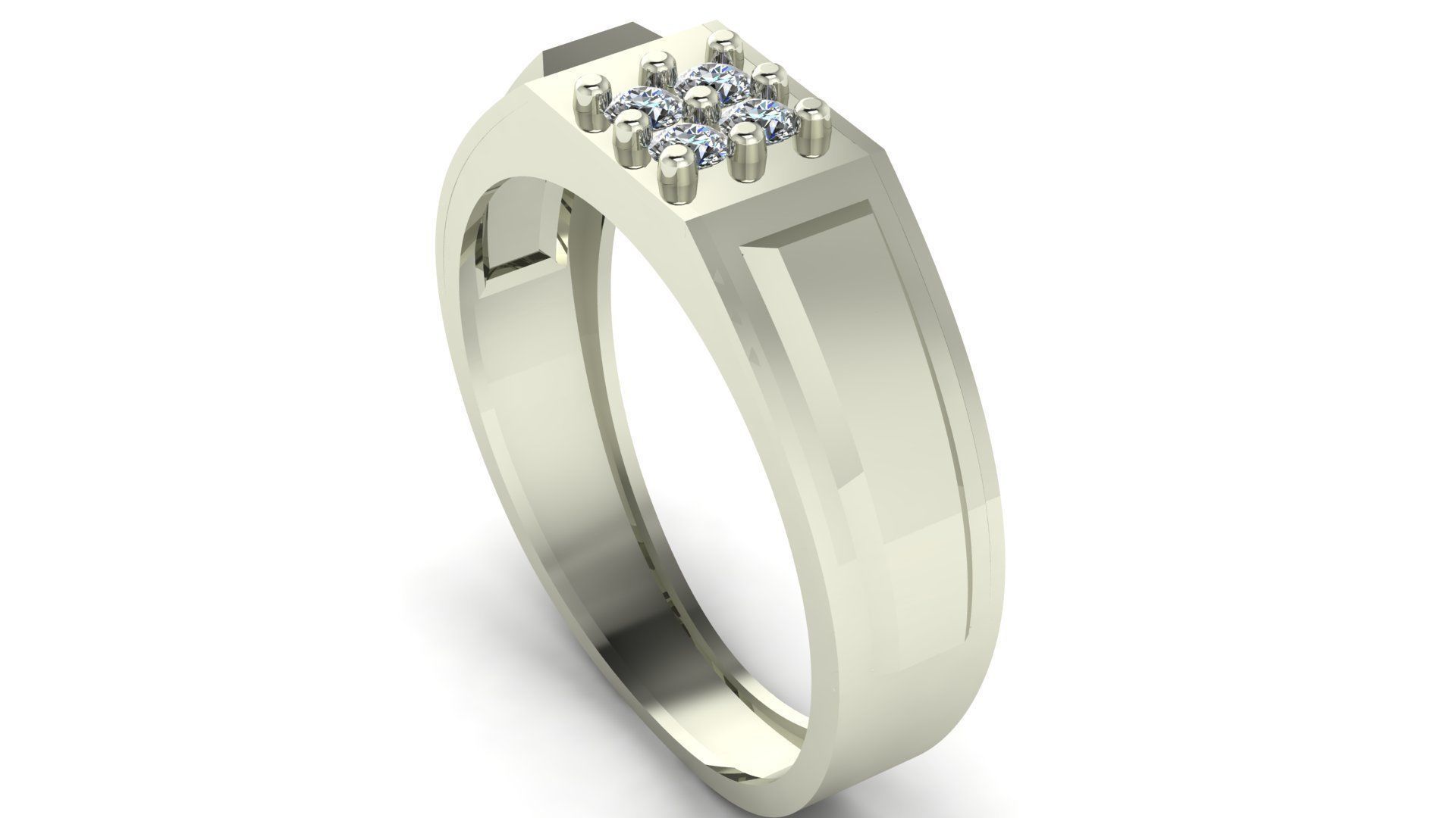 Men Fashion Diamond Ring 3d Printable Model 3D print model_2