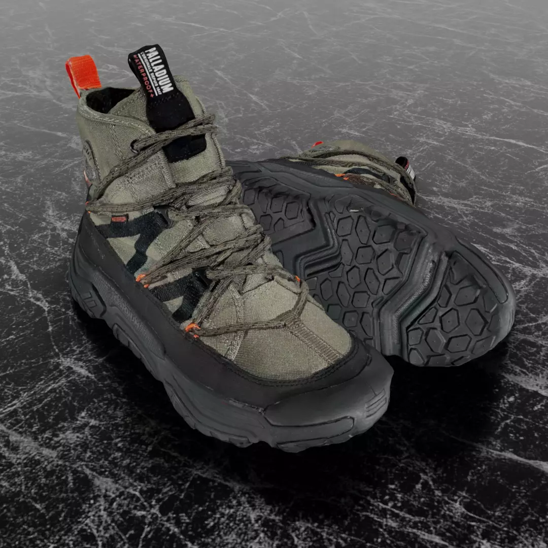 PALLADIUM OFF GRID CROSS 3D BOOTS Low-poly 3D model_0