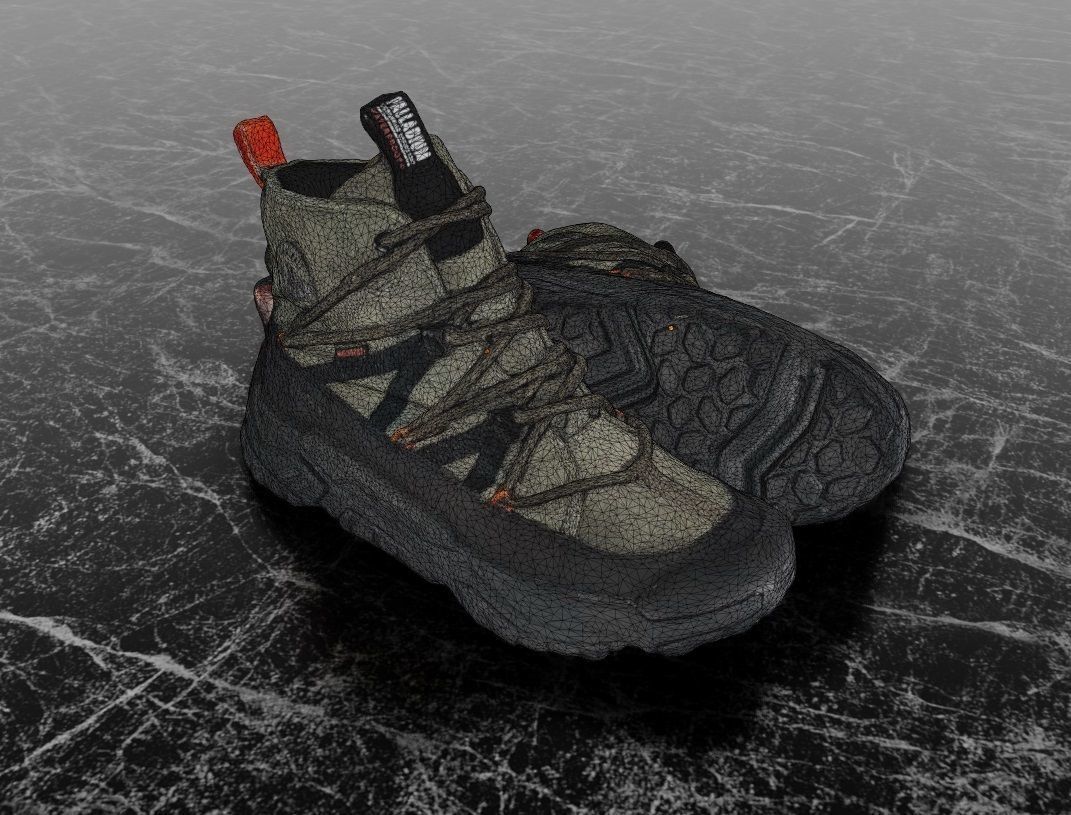 PALLADIUM OFF GRID CROSS 3D BOOTS Low-poly 3D model_12