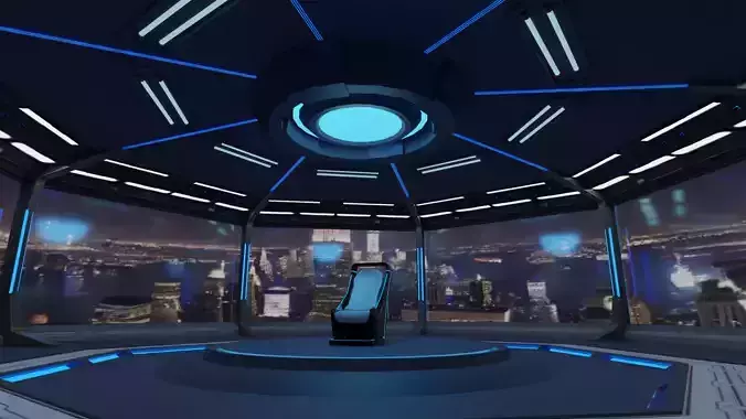 Sci-fi Futuristic Room Interior