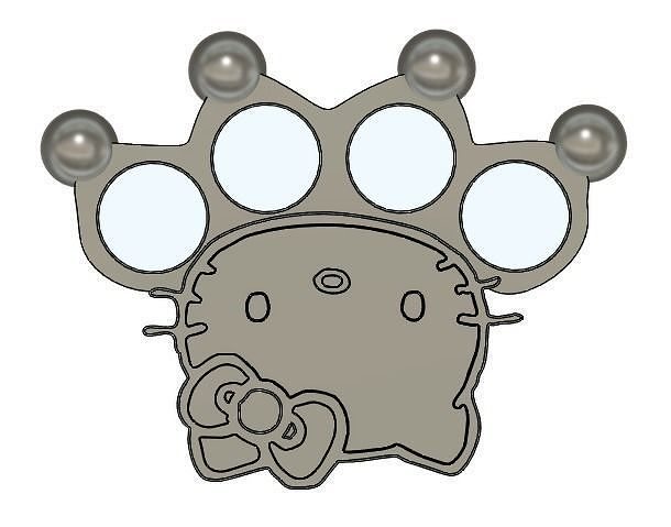 HELLO KITTY KNUCKLE DUSTER Free 3D print model