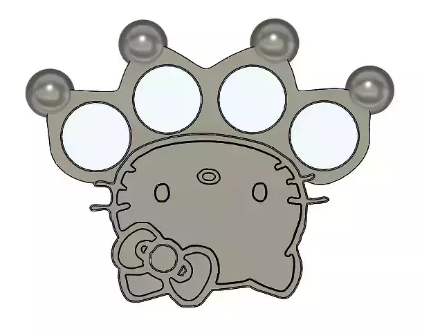 HELLO KITTY KNUCKLE DUSTER Free 3D print model