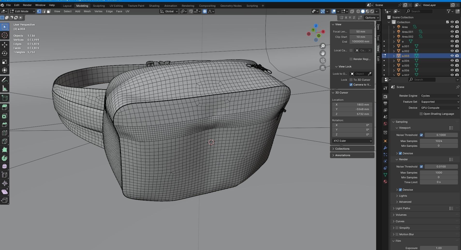 Waistbag pack 3d PBR Model 3D model_18