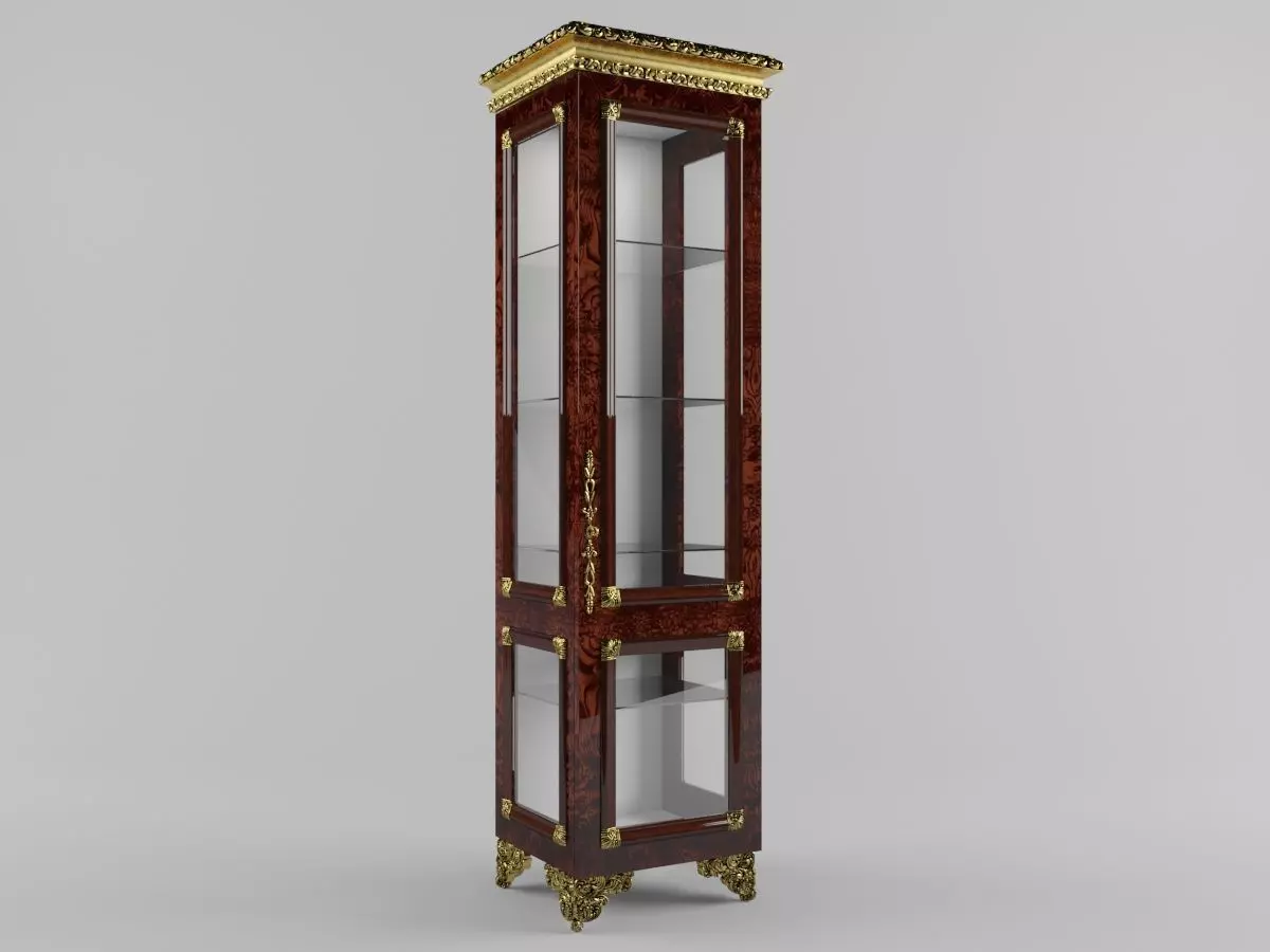 cabinet with glass doors 3D model_0