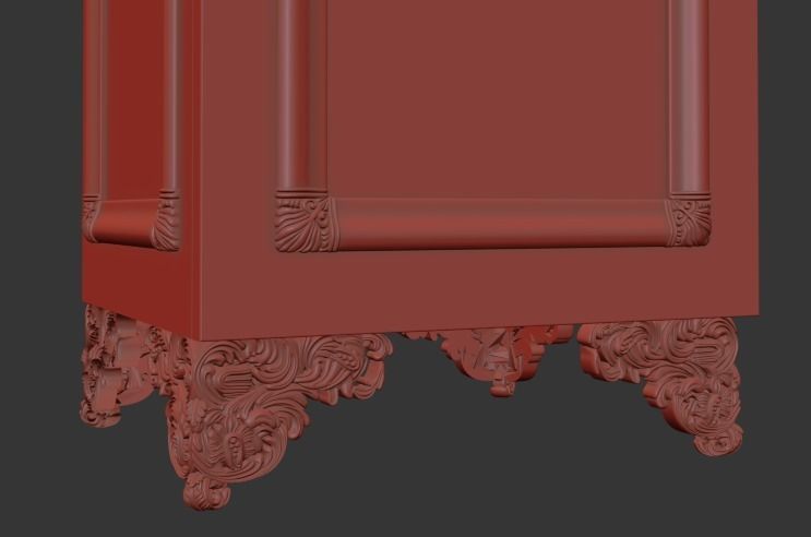 cabinet with glass doors 3D model_1