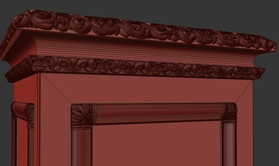 cabinet with glass doors 3D model_3