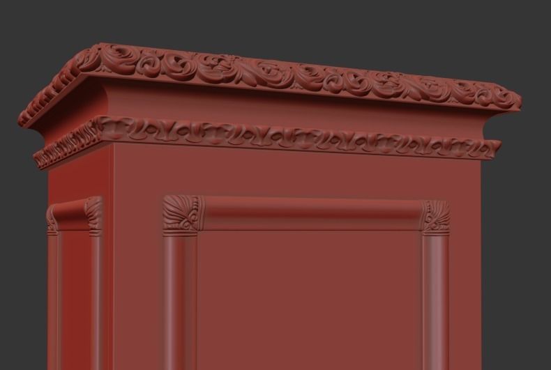 cabinet with glass doors 3D model_2