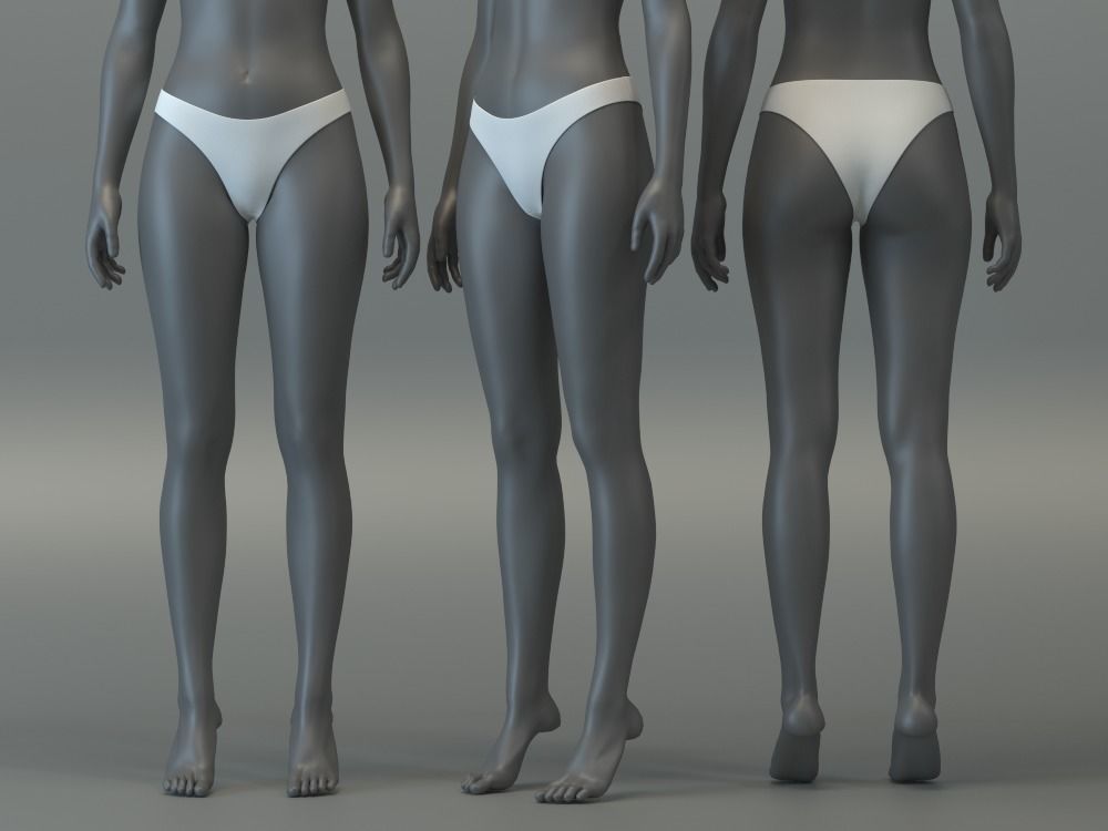 Basic Cheeky Bottom 3D model_2