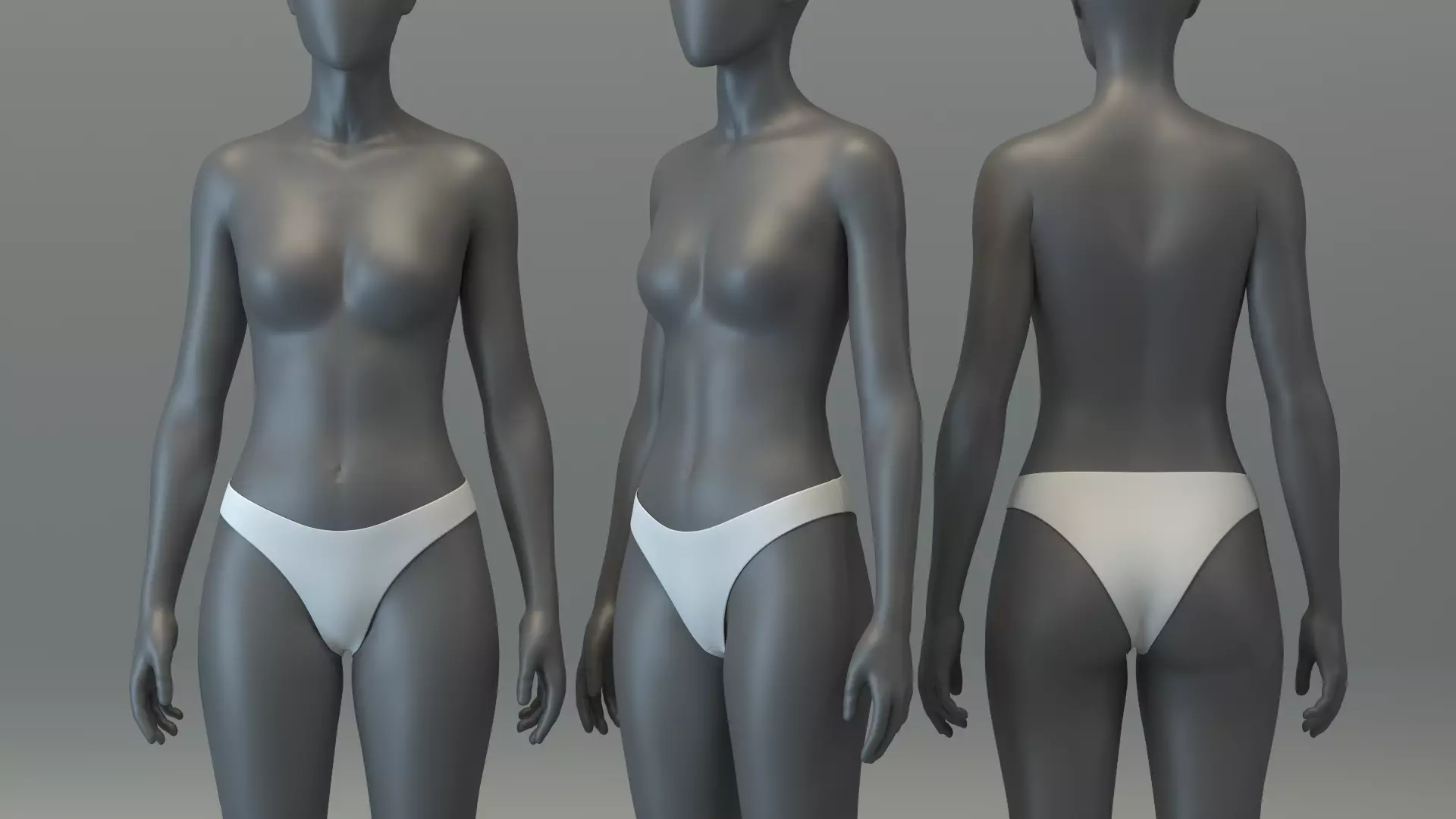 Basic Cheeky Bottom 3D model_0