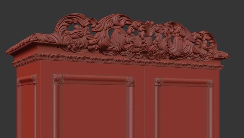 cabinet with glass doors 3D model 3D model_1