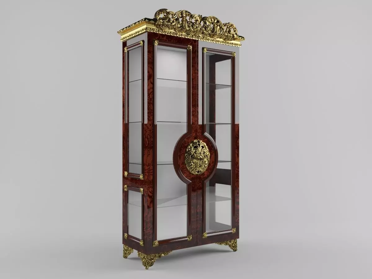 cabinet with glass doors 3D model 3D model_0