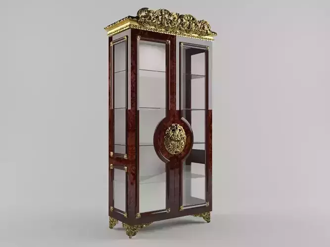 cabinet with glass doors 3D model