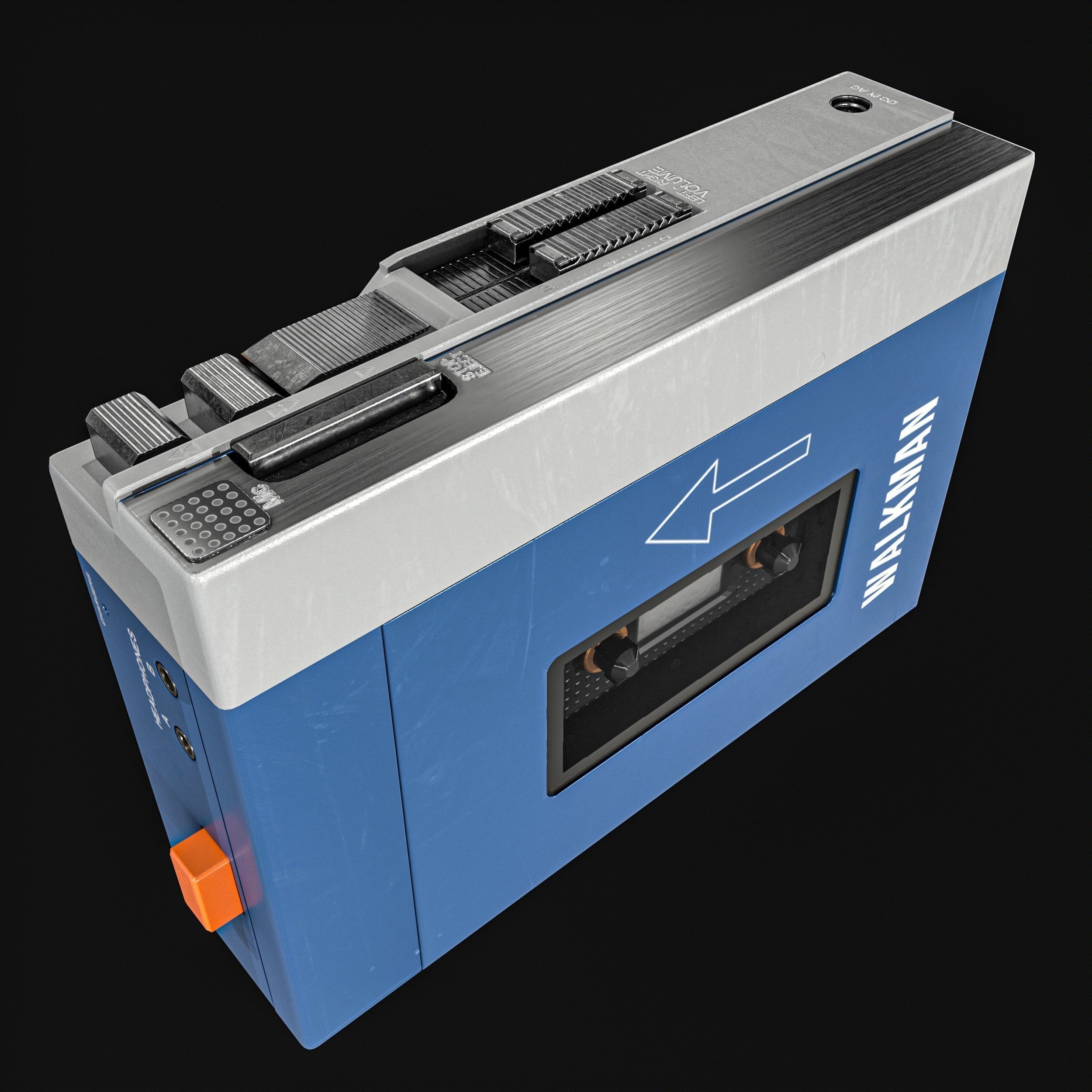 Walkman Cassette Player  3 Colors Low-poly 3D model_8