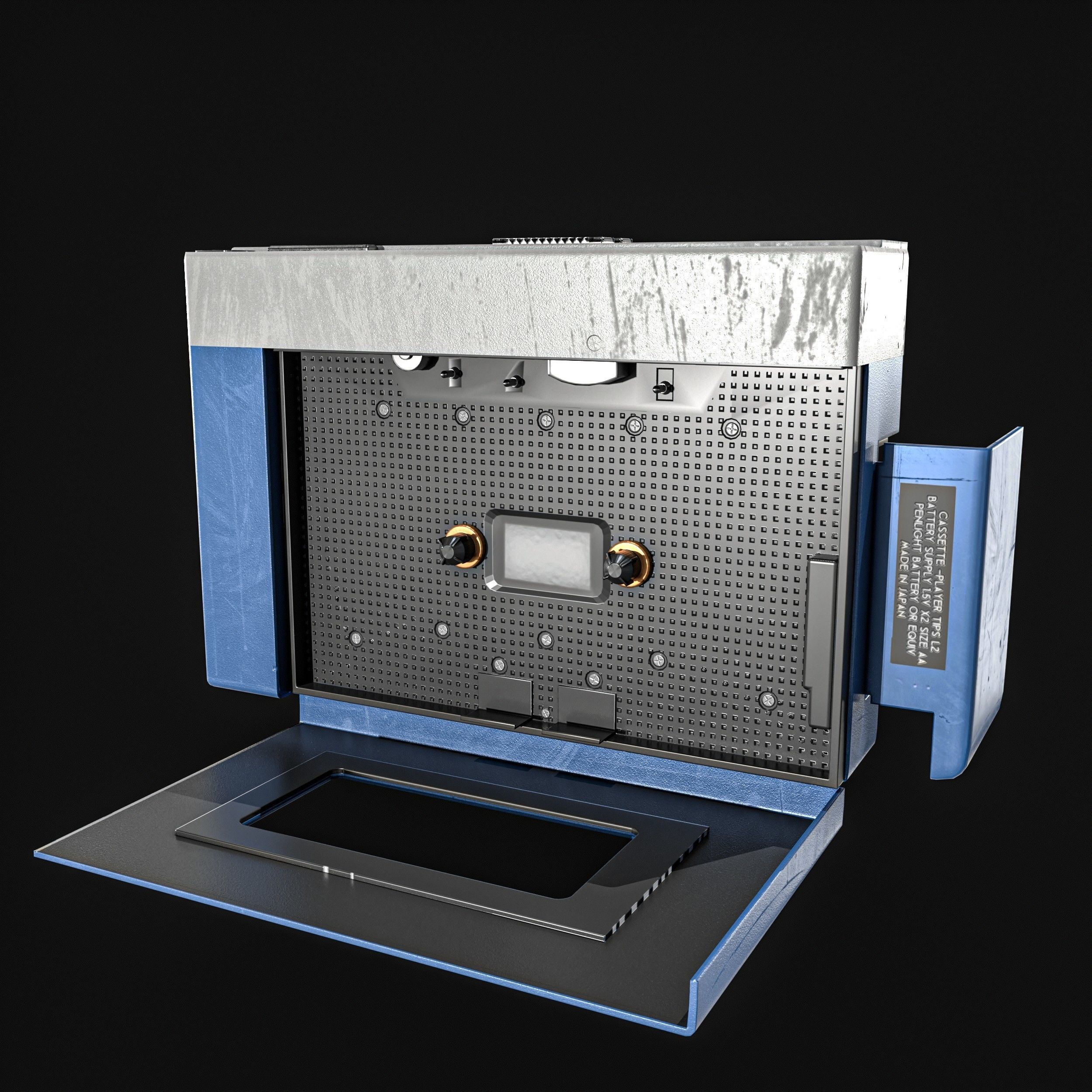 Walkman Cassette Player  3 Colors Low-poly 3D model_5